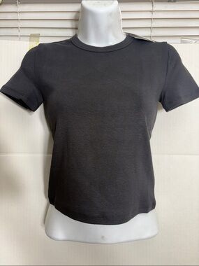 Aritzia Sunday Best color black BestHug™ Little Ribbed T-Shirt 8756